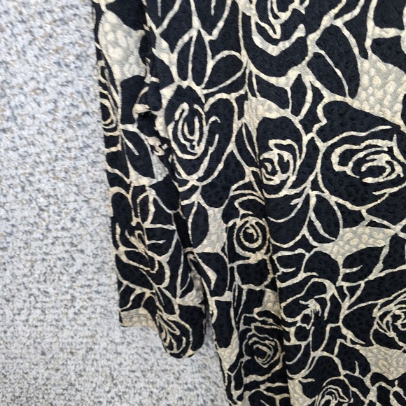 JM Collection Top Womens Plus 1X Black Scoop Neck Stretch Blouse‎ Tunic Casual - Picture 2 of 7